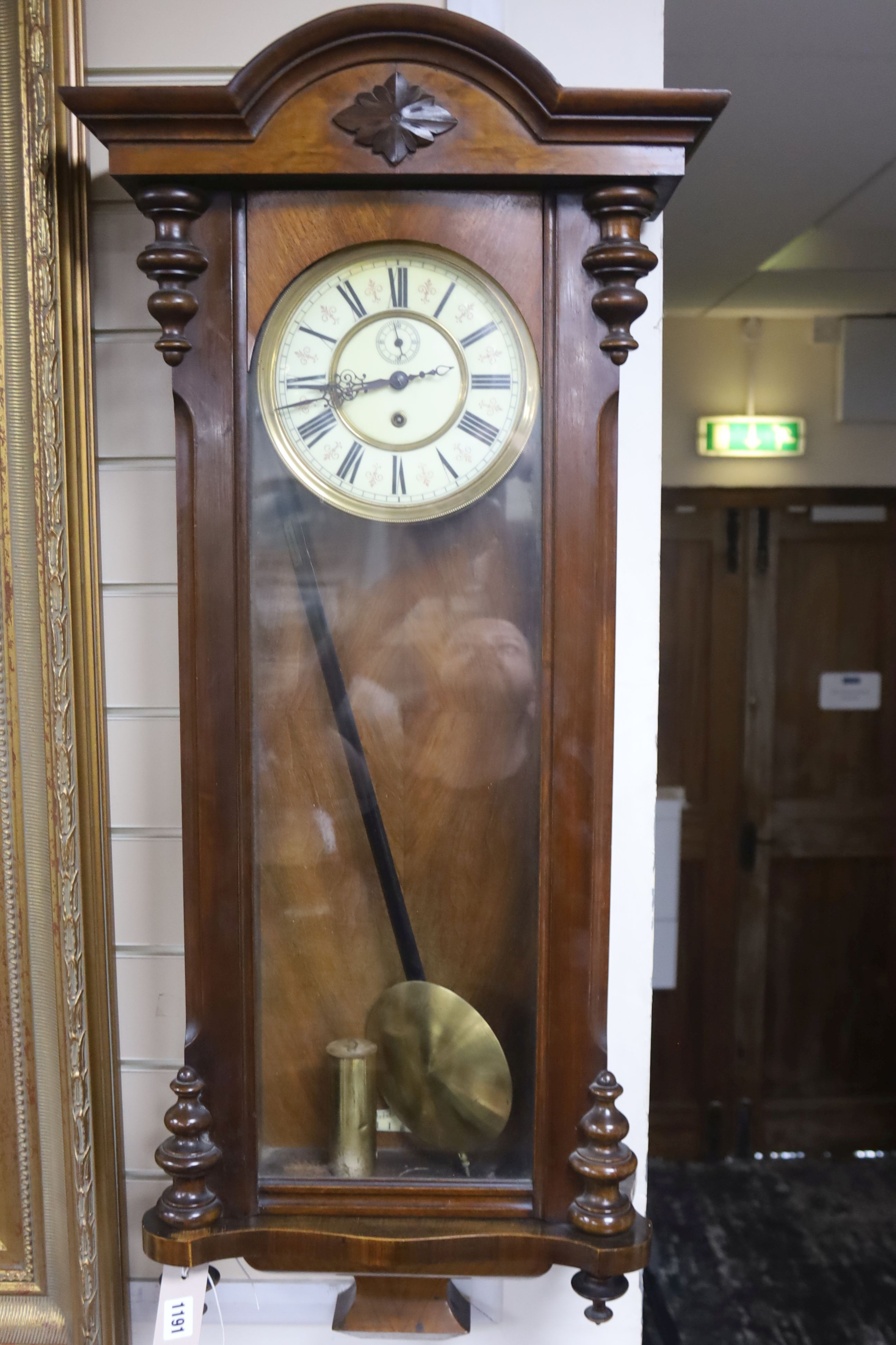 A 19th century walnut cased Vienna regulator, height 100cm